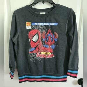 Disney Boys Marvel Spiderman Gray Long Sleeve Graphic Sweatshirt Size 9/10